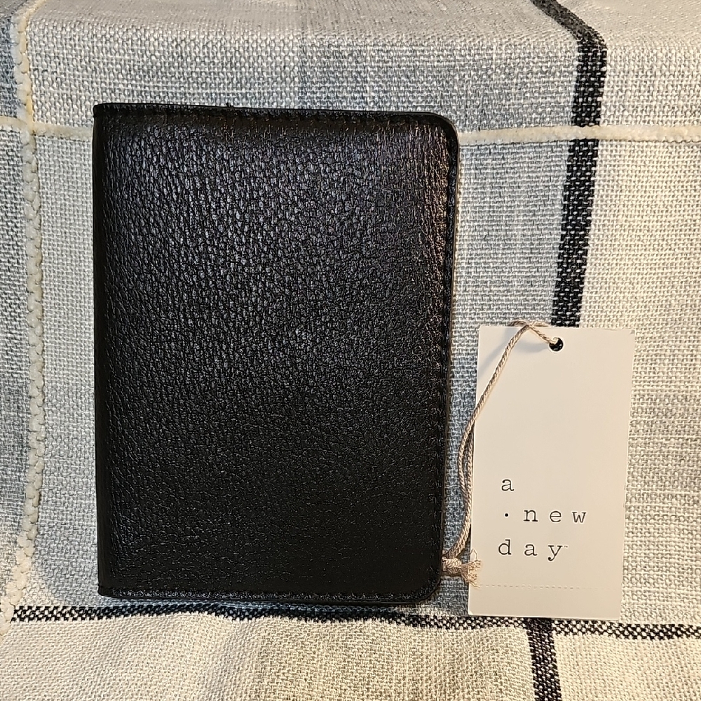 A New Day Black Passport Holder with Textured Finish